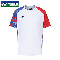 YONEX 尤尼克斯 羽毛球服国家队球迷版情侣男款短袖10574CR白XXO码