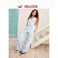 HOLLISTER24春夏辣妹风V领浅色水洗牛仔马甲 女 358508-1 浅色水洗 XXL (170/116A)