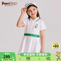 Paw in Paw PawinPaw卡通小熊童装24夏季女童短袖polo撞色连衣裙 Green绿色/40 110