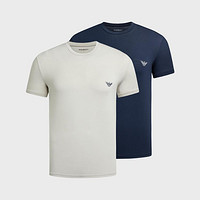 EMPORIO ARMANI 2024年春夏新品 阿玛尼男式简约轻薄透气短袖T恤（两件装）