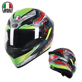 AGV K1头盔全覆式摩托车全盔 摩托车机车全盔赛车跑盔男女防雾小乌龟 K1 DUNDEE MATT LIME RED M