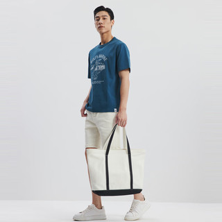 七匹狼短袖T恤男夏季时尚休闲前胸狼仔绣花t恤圆领纯棉舒适柔软男士上衣 170/88A/L 009(蓝灰)