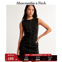 ABERCROMBIE & FITCH女装 美式复古时尚辣妹无袖背心式修身牛仔连衣短裙 330129-1 黑色 XXS/150
