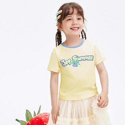 balabala 巴拉巴拉 儿童短袖女童t恤2024新款夏装大童小童上衣印花