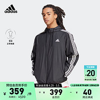 adidas 阿迪达斯 休闲连帽夹克外套男装夏季阿迪达斯官方轻运动IB0378 黑色 A/L