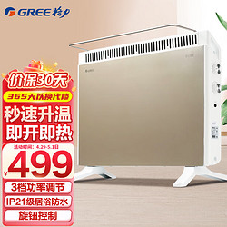 GREE 格力 取暖器家用暖风机欧式快热炉电暖气片IP21级防水居浴两用电暖器 NBDB-20(2000W大功率)