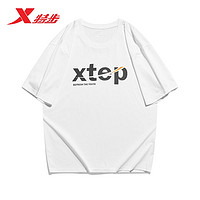 百亿补贴：XTEP 特步 男短袖T恤衫简洁舒适百搭字母时尚运动短袖上衣878229010299