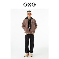 GXG 男装 商场同款黑色收口针织长裤 22年秋季新品复古纹样系列