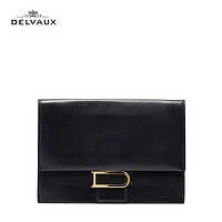 Delvaux24春夏Léonce Clutch手拿包女士包包腋下包 520 黑色