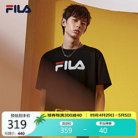 FILA 斐乐 官方情侣短袖T恤2024夏季经典LOGO圆领纯棉宽松上衣