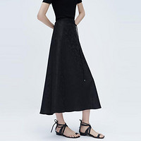 H'S 2024夏季新款新中式提花小黑裙气质通勤百搭女士半身裙
