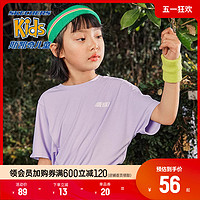 SKECHERS 斯凯奇 outlets夏季儿童运动速干衣训练服舒适透气女童宽松短袖t恤