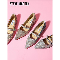 STEVE MADDEN/思美登夏季闪耀尖头平底单鞋婚鞋女 BREECE 银蓝色 37