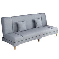 德泽 骁诺沙发客厅折叠沙发床两用小户型懒人沙发 浅灰色 2.0米四人位+俩抱枕