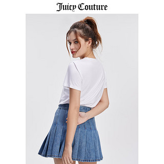 JUICY COUTURE【浪漫520】橘滋T恤女24夏季美式休闲短袖百搭圆领半袖上衣 白色-S XS