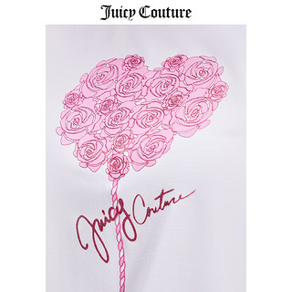 JUICY COUTURE【浪漫520】橘滋T恤女24夏季美式休闲短袖百搭圆领半袖上衣 白色-S XS