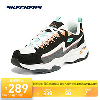 SKECHERS 斯凯奇 情侣鞋熊猫鞋149498 黑色/珊瑚色/BKCL 38