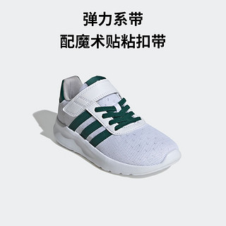 adidas LITE RACER 3.0 EL休闲运动鞋男小童阿迪达斯轻运动 白色/绿色 39码