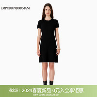 阿玛尼EMPORIO ARMANI24春夏EA女装短袖圆领配腰带连衣裙