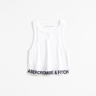 ABERCROMBIE & FITCH女装 24春夏 美式风辣妹修身  Logo 罗纹背心 KI139-4421 白色 M (165/96A)