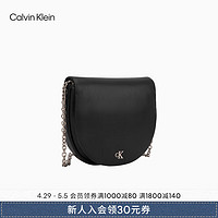 Calvin Klein女包24春夏简约金属字母翻盖链条单肩手机包马鞍包DP1705 001-太空黑