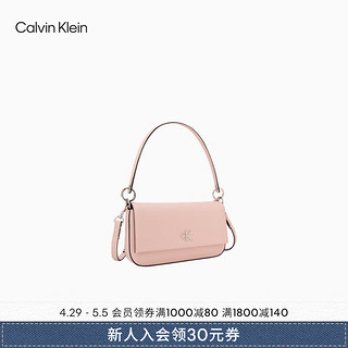 Calvin Klein女包24春季时尚小众翻盖可拆卸肩带单肩斜挎腋下包DH3507 665-藕荷粉
