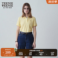 Teenie Weenie小熊2024年夏季POLO衫马卡龙多巴胺时尚短袖T恤 黄色 160/S