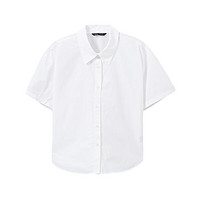 SPAO韩国同款2024年春夏女士时尚宽松纯色短袖衬衫SPYWE24W05 白色 165/88A/M