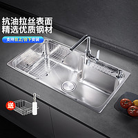 KOHLER 科勒 水槽304不锈钢加厚台下台上洗碗槽洗菜盆厨房家用大单槽23684