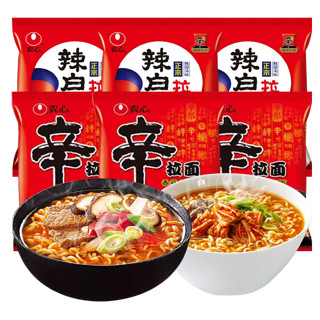 NONGSHIM 农心 泡面方便面 辛拉面120g*3袋+辣白菜120g*3袋 混合口味