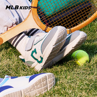 MLB儿童男女童魔术贴复古老爹跑鞋时尚队标运动鞋春夏 深绿色 36码