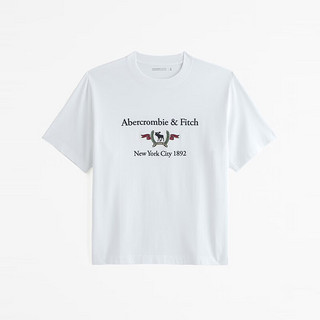 ABERCROMBIE & FITCH【重磅T】男装女装装 24春夏小麋鹿圆领T恤 358443-1 白色 XL (180/116A)