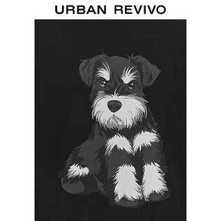 URBAN REVIVO 男士趣味休闲萌宠图案短袖T恤 UMV440078 正黑 S