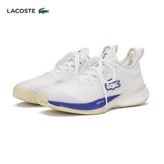 LACOSTE法国鳄鱼女鞋24年时尚运动网球鞋|47SFA0028 WO1/白色/米白色/蓝色 5.5 /39