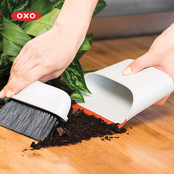 OXO 奥秀小扫把簸箕套装家用迷你笤帚清洁桌面头发办公室除尘组合
