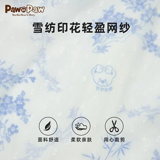 PawinPaw卡通小熊童装24夏女童青花瓷网纱连衣裙 Blue蓝色/50 130