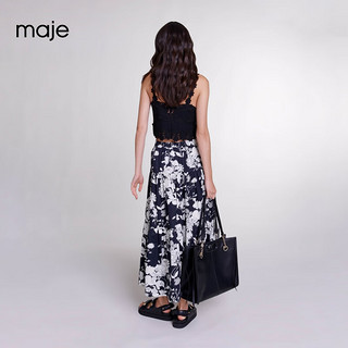 Maje2024春夏女装法式时尚印花A字高腰长款半身裙MFPJU01249 多色 T34