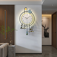 艾梦娜 钟表挂钟客厅2023新款创意大气家用墙上时钟网红现代简约石英钟灯