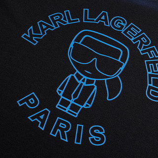Karl Lagerfeld卡尔拉格斐轻奢老佛爷男装 2024夏款logo印花短袖T恤 黑色 46