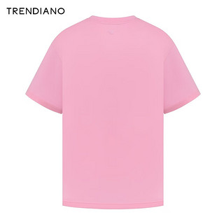TRENDIANO Wewe联名系列小熊印花T恤2024年夏季纯棉时尚潮流 浅粉 L
