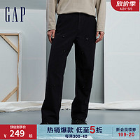 Gap 盖璞 男装冬季2023户外宽松廓形休闲裤836430磨毛保暖裤子 黑色 34