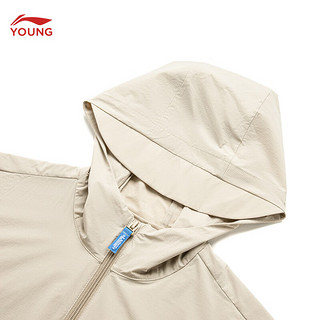 李宁童装儿童外套男大童运动生活系列冰感舒适宽松运动风衣YFDU169 椒褐色-4 160
