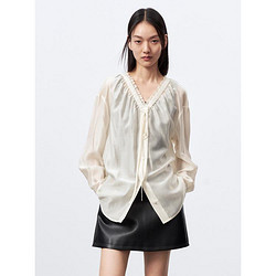 PEACEBIRD 太平鸟 冬季法式慵懒风气质衬衫女士小众设计感上衣