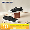 SKECHERS 斯凯奇 季蕾丝帆布鞋一脚蹬113821 黑色/BLK 35