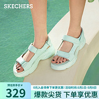 SKECHERS 斯凯奇 2023春女子休闲厚底舒适凉鞋119846 薄荷色/MNT 39