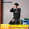 SKECHERS 斯凯奇 男女同款校园风卫衣百搭复古情侣L323U075 0018 XS