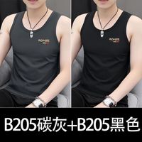 链珏【2件装】莫代尔背心男夏季薄款棉紧身运动坎肩无袖白色内穿 RQ背心2件装【深灰 黑色】 3XL :145-160斤