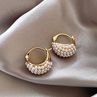 法式复古珍珠耳环气质高级感小众设计感轻奢耳扣