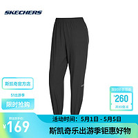SKECHERS 斯凯奇 束脚裤2024年新款速干裤女训练裤舒适休闲宽松长裤 P122W045-0018 碳黑 M