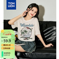 唐狮 TONLION2024女竹节棉短袖T恤TB 本白 S